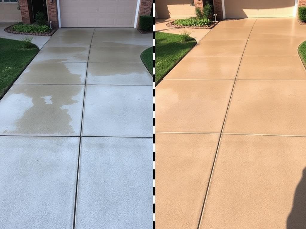 Driveway restoration before and after