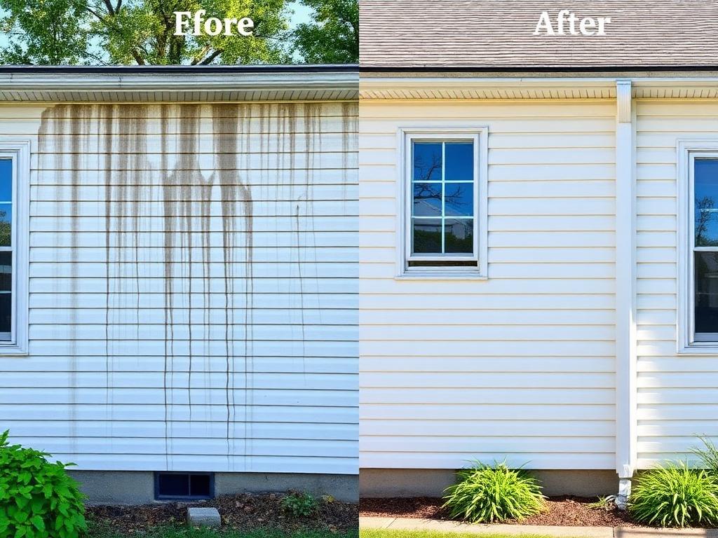 House soft wash before and after