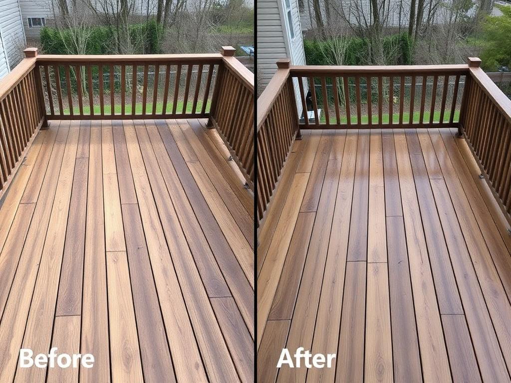 Deck deep clean before and after